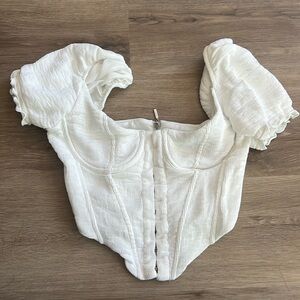 White fox corset top